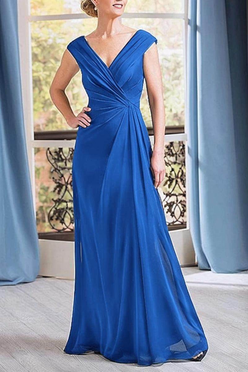 Elegant A Line Floor Length Chiffon Mother Dress Mother of the Bride Dress