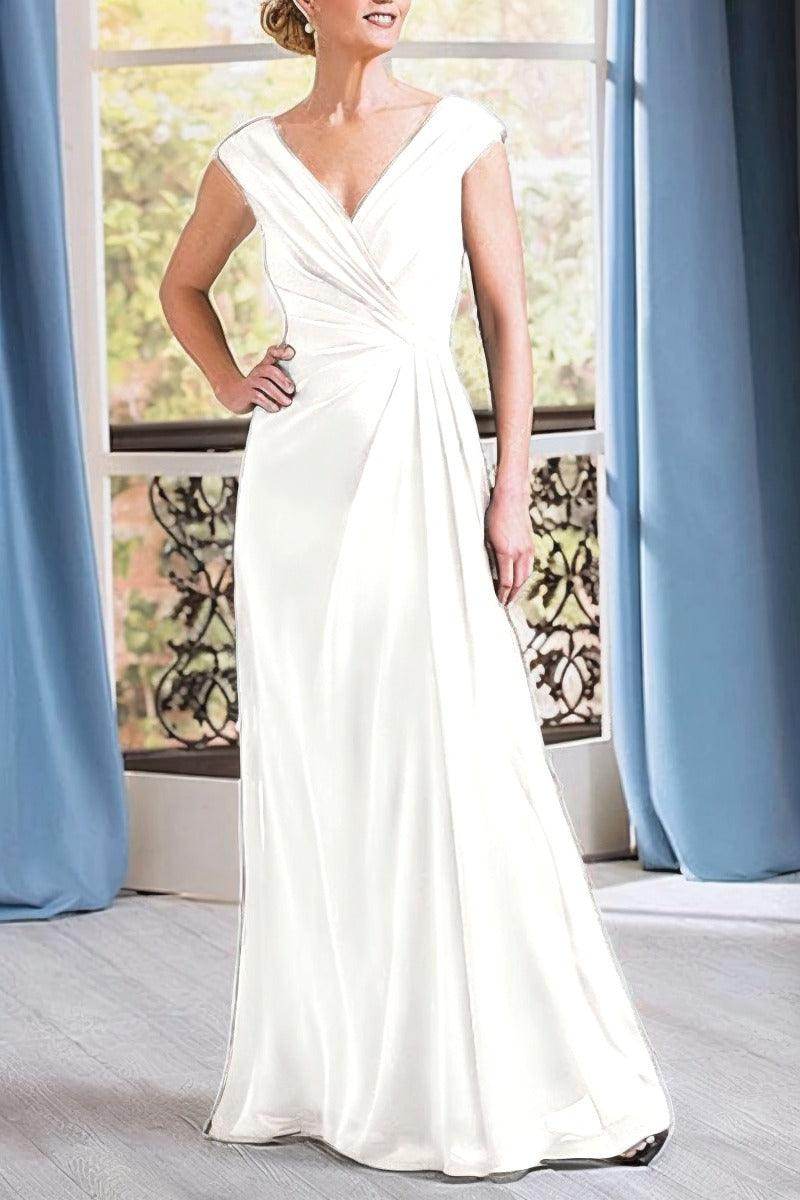 Elegant A Line Floor Length Chiffon Mother Dress Mother of the Bride Dress