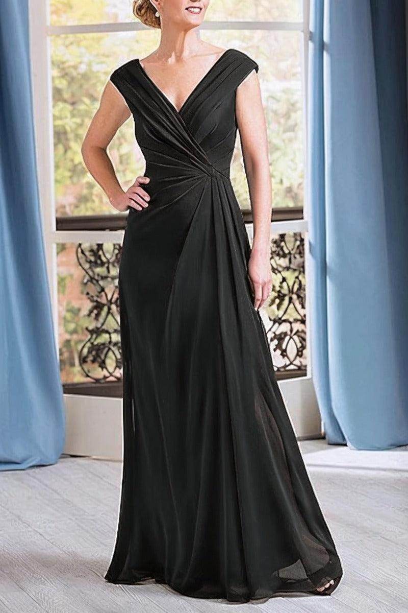 Elegant A Line Floor Length Chiffon Mother Dress Mother of the Bride Dress