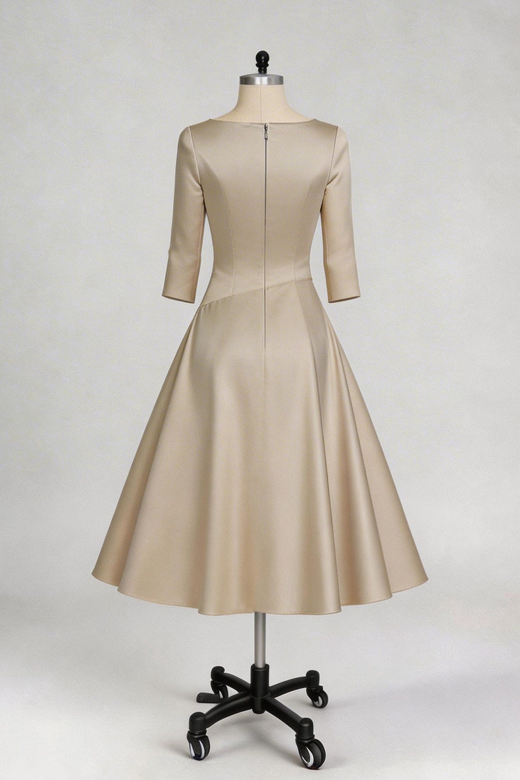 Elegant A Line Tea Length Satin Mother Dress Mother of the Bride Dress