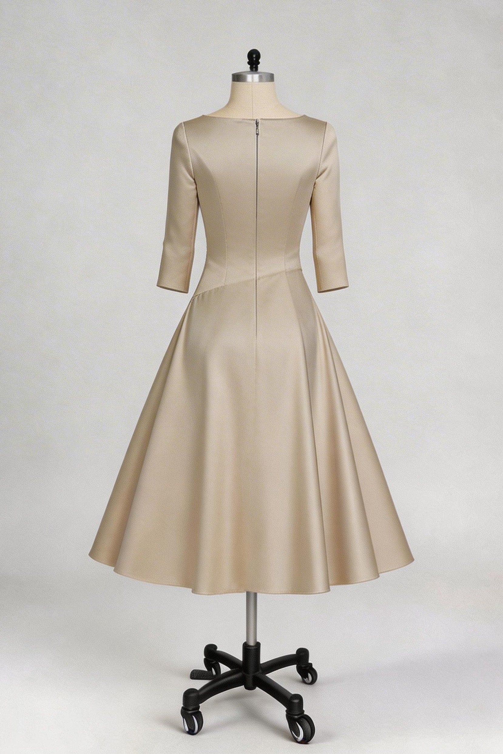 Elegant A Line Tea Length Satin Mother Dress Mother of the Bride Dress