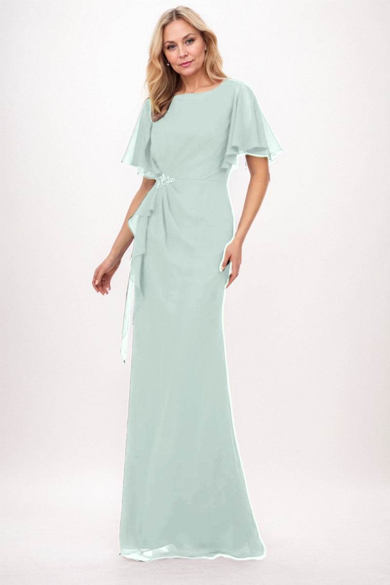 Elegant Sheath Column Maxi Chiffon Mother Dress Mother of the Bride Dress