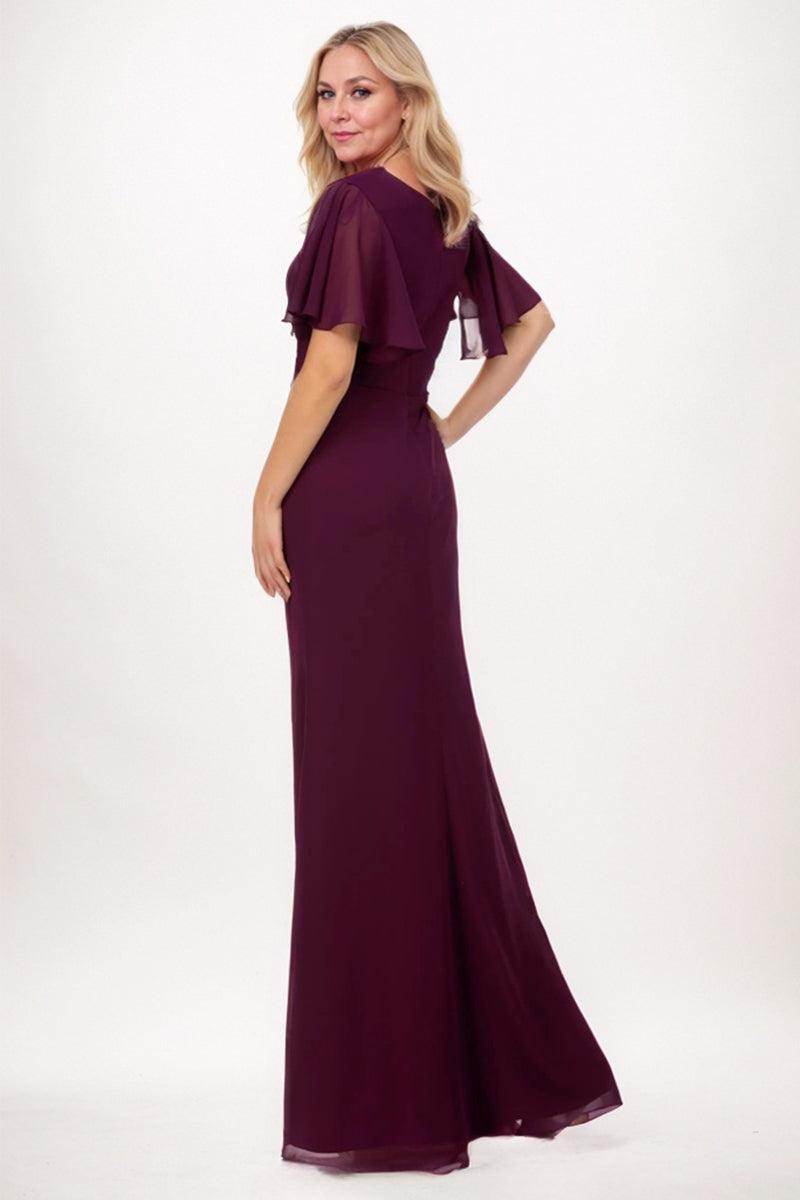 Elegant Sheath Column Maxi Chiffon Mother Dress Mother of the Bride Dress