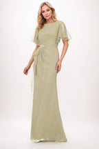 Elegant Sheath Column Maxi Chiffon Mother Dress Mother of the Bride Dress