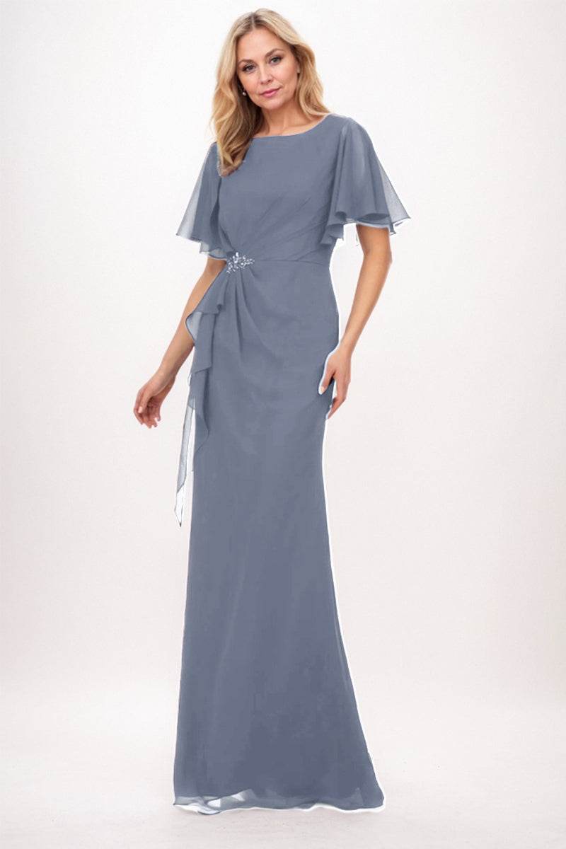 Elegant Sheath Column Maxi Chiffon Mother Dress Mother of the Bride Dress