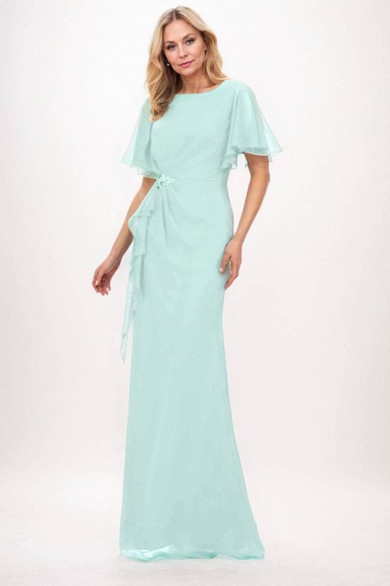 Elegant Sheath Column Maxi Chiffon Mother Dress Mother of the Bride Dress