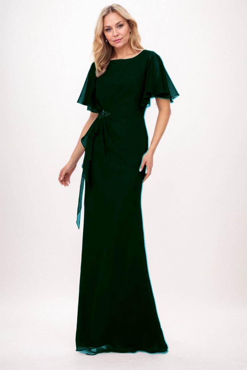 Elegant Sheath Column Maxi Chiffon Mother Dress Mother of the Bride Dress