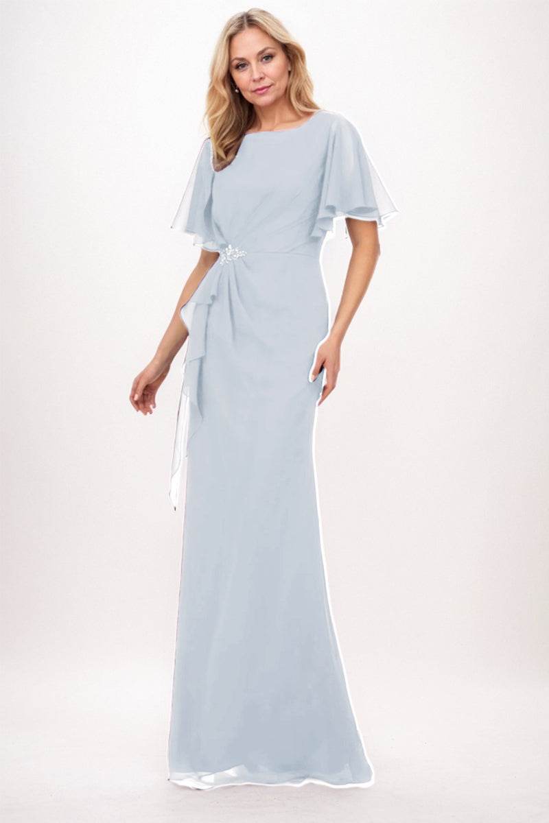 Elegant Sheath Column Maxi Chiffon Mother Dress Mother of the Bride Dress
