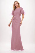 Elegant Sheath Column Maxi Chiffon Mother Dress Mother of the Bride Dress