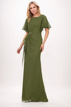 Elegant Sheath Column Maxi Chiffon Mother Dress Mother of the Bride Dress