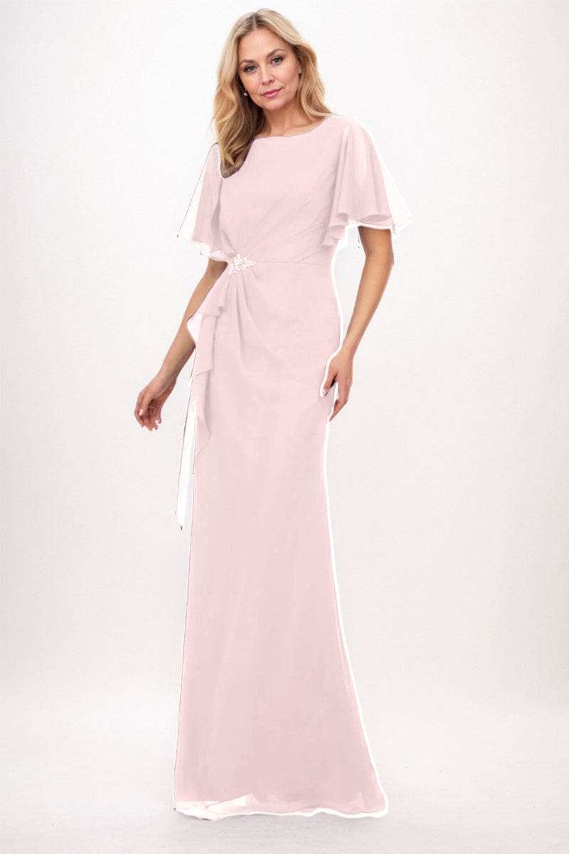 Elegant Sheath Column Maxi Chiffon Mother Dress Mother of the Bride Dress