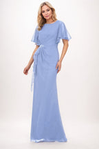 Elegant Sheath Column Maxi Chiffon Mother Dress Mother of the Bride Dress
