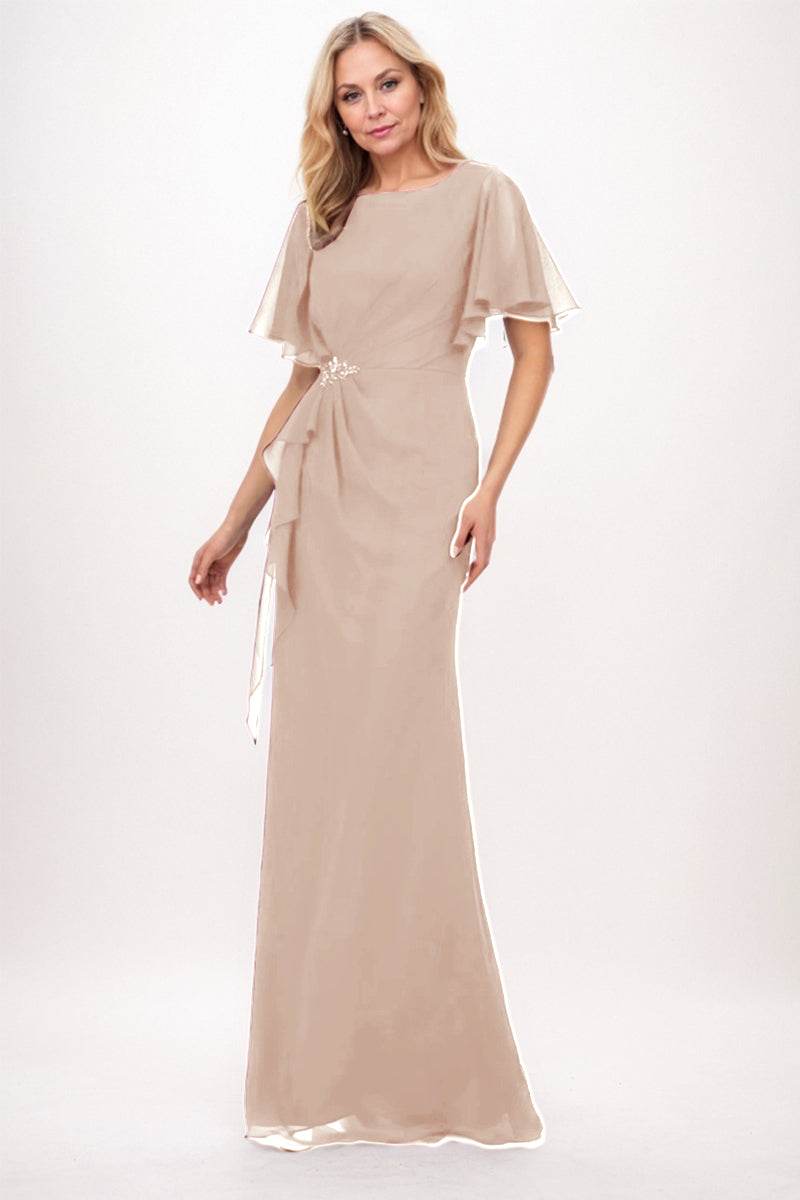 Elegant Sheath Column Maxi Chiffon Mother Dress Mother of the Bride Dress