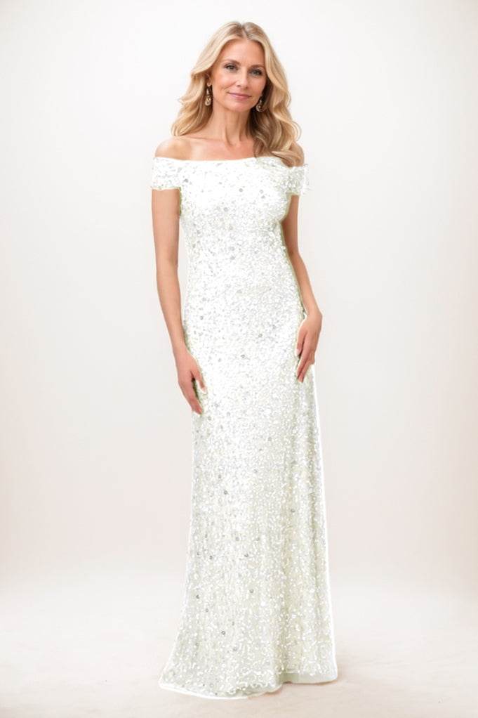 Elegant Sheath Column Maxi Sequined Mother Of The Bride Dress Mother of the Bride Dress