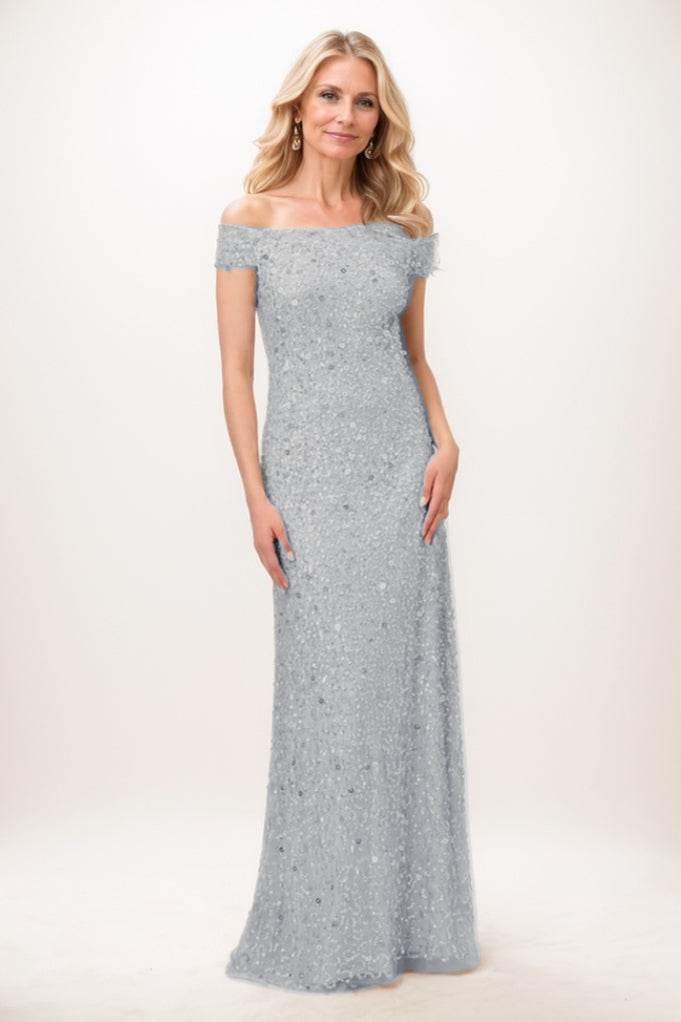 Elegant Sheath Column Maxi Sequined Mother Of The Bride Dress Mother of the Bride Dress
