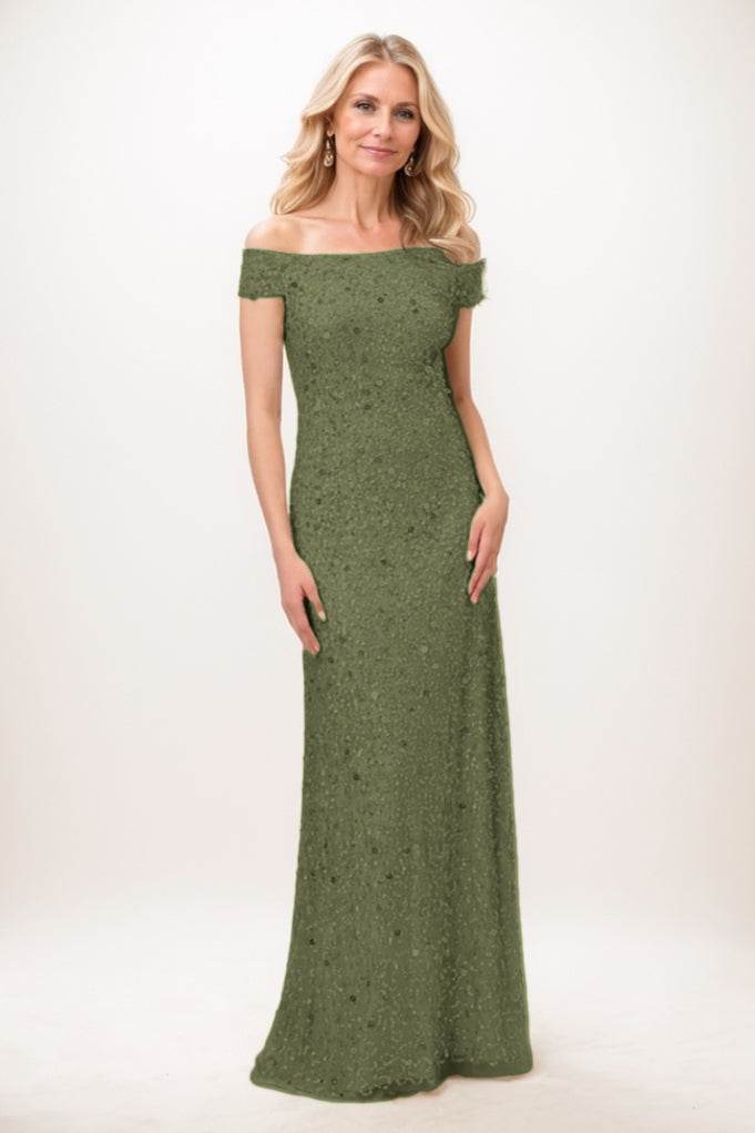 Elegant Sheath Column Maxi Sequined Mother Of The Bride Dress Mother of the Bride Dress