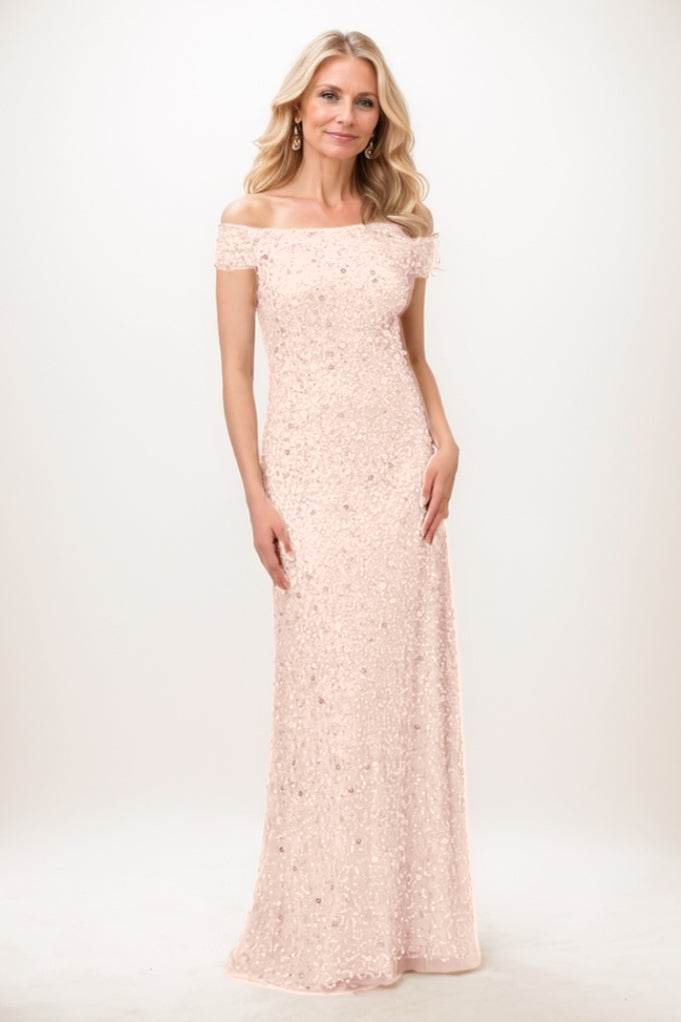 Elegant Sheath Column Maxi Sequined Mother Of The Bride Dress Mother of the Bride Dress