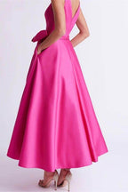 Elegant V Neck Sleeveless Ankle Length Mother of the Bride Dress
