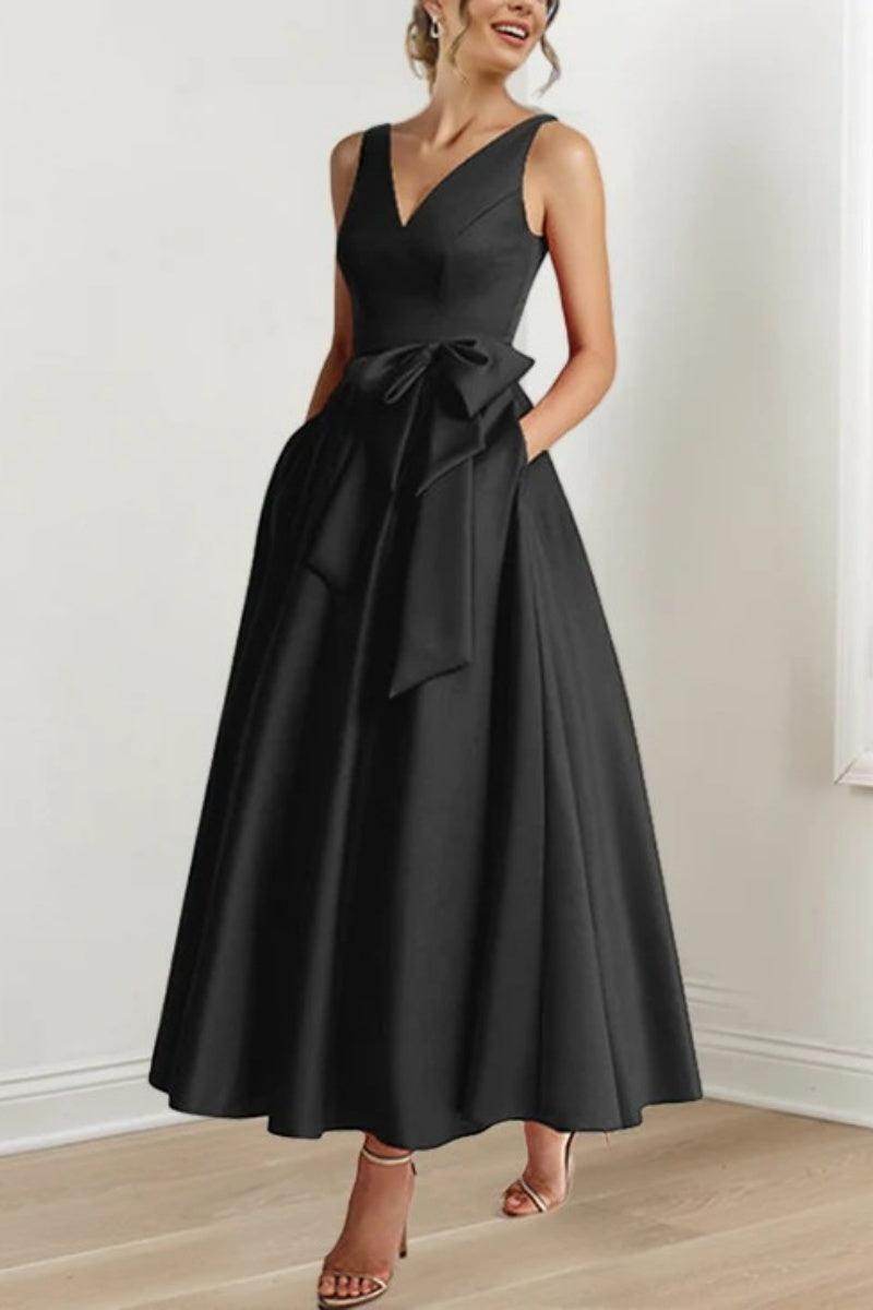 Elegant V Neck Sleeveless Ankle Length Mother of the Bride Dress