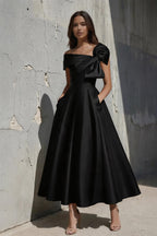 Elegant A Line Off The Shoulder with Bows Mother of the Bride Dress