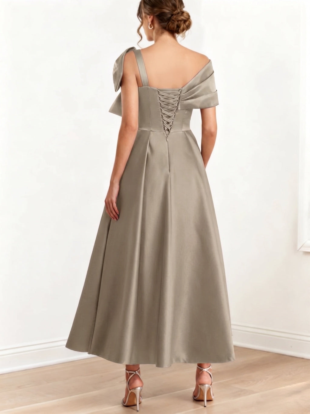 Elegant A Line Off The Shoulder with Bows Mother of the Bride Dress