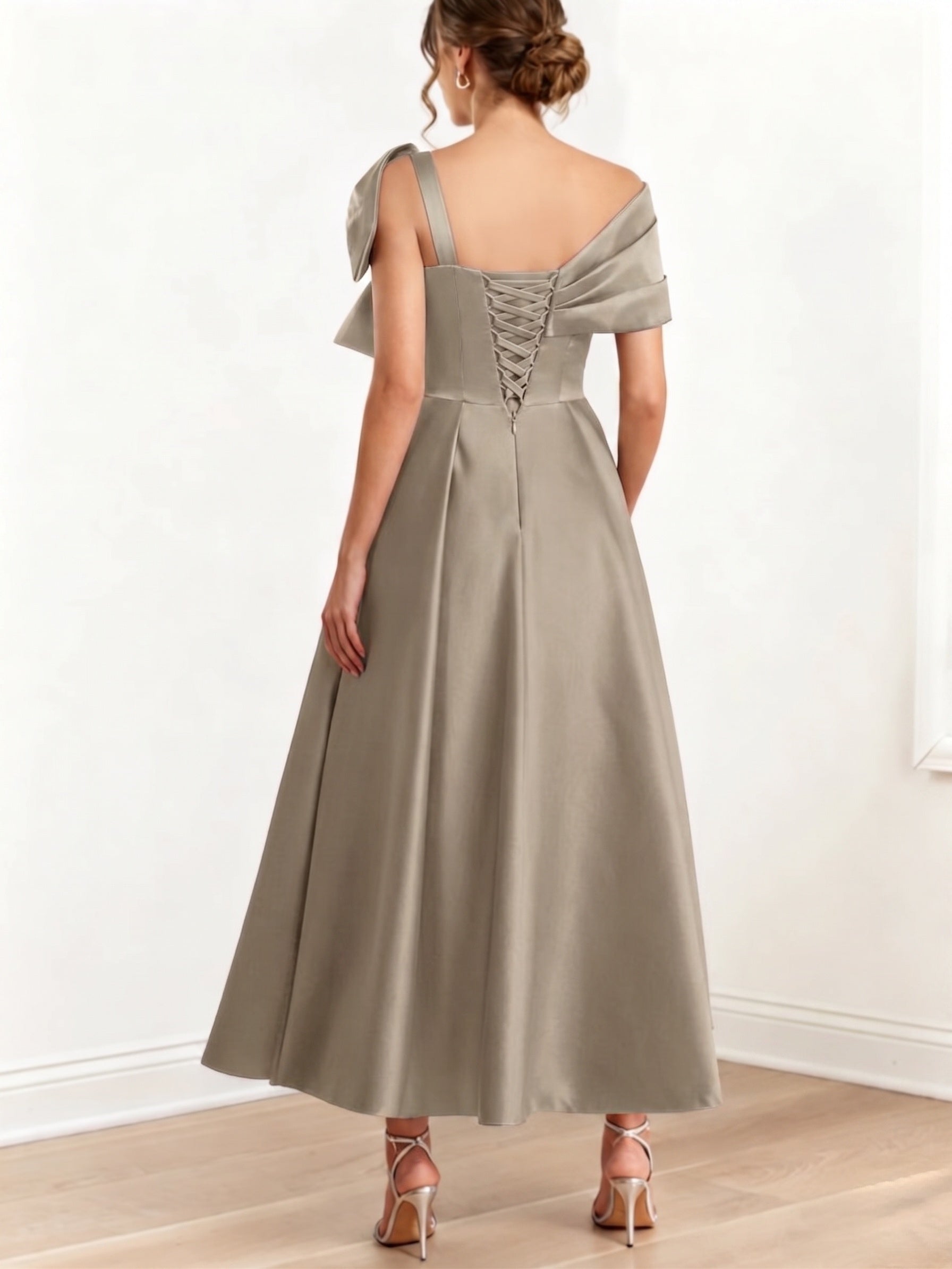 Elegant A Line Off The Shoulder with Bows Mother of the Bride Dress
