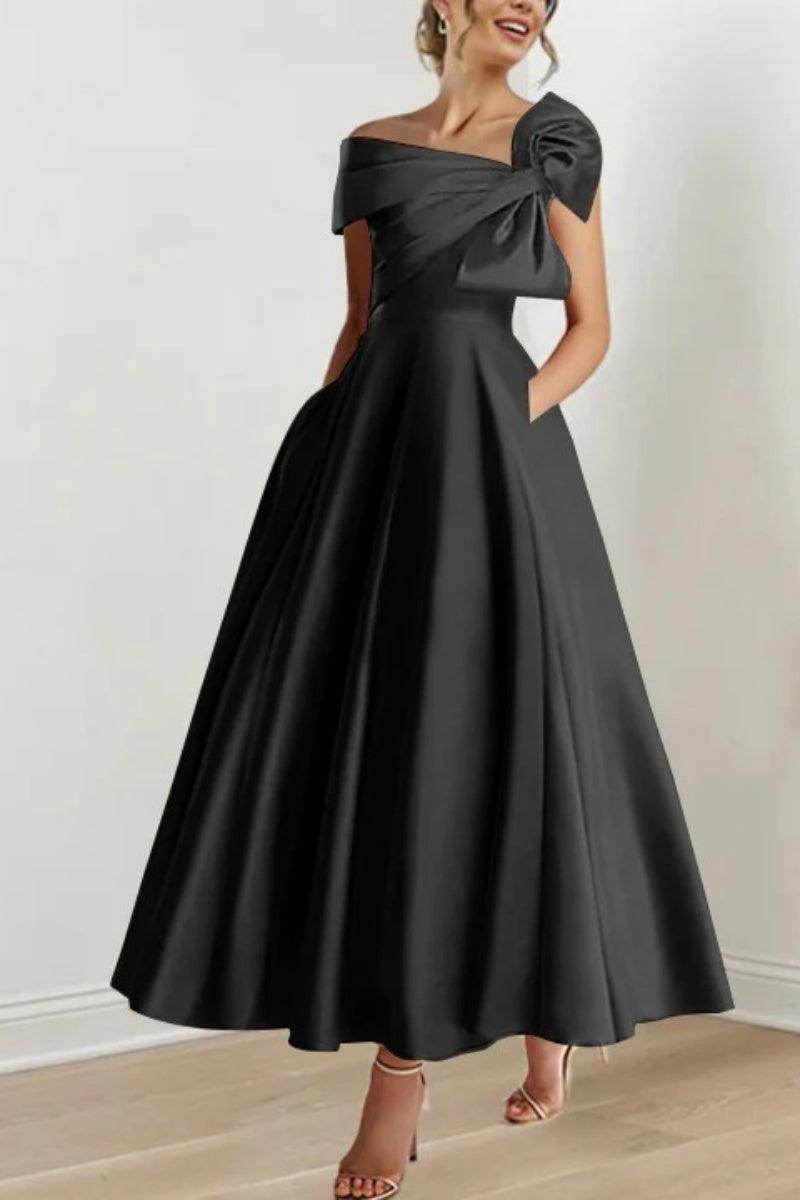 Elegant A Line Off The Shoulder with Bows Mother of the Bride Dress