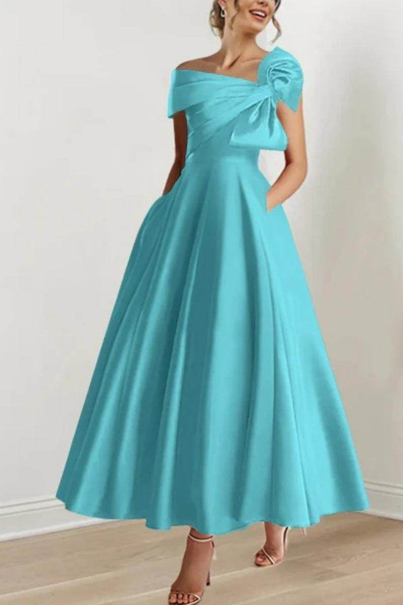 Elegant A Line Off The Shoulder with Bows Mother of the Bride Dress
