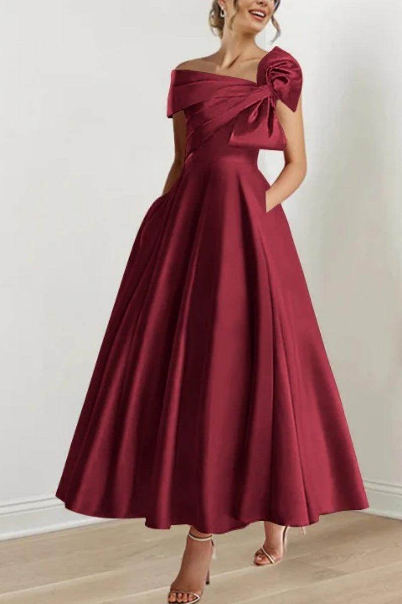 Elegant A Line Off The Shoulder with Bows Mother of the Bride Dress