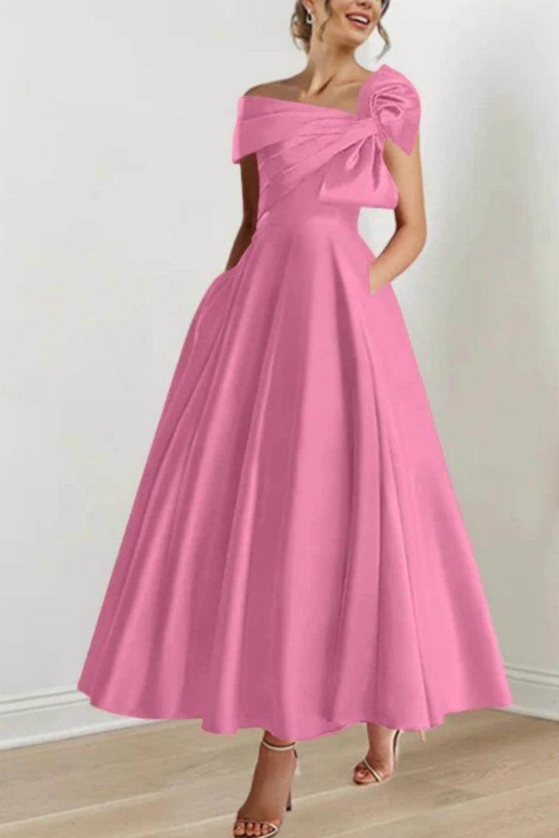 Elegant A Line Off The Shoulder with Bows Mother of the Bride Dress