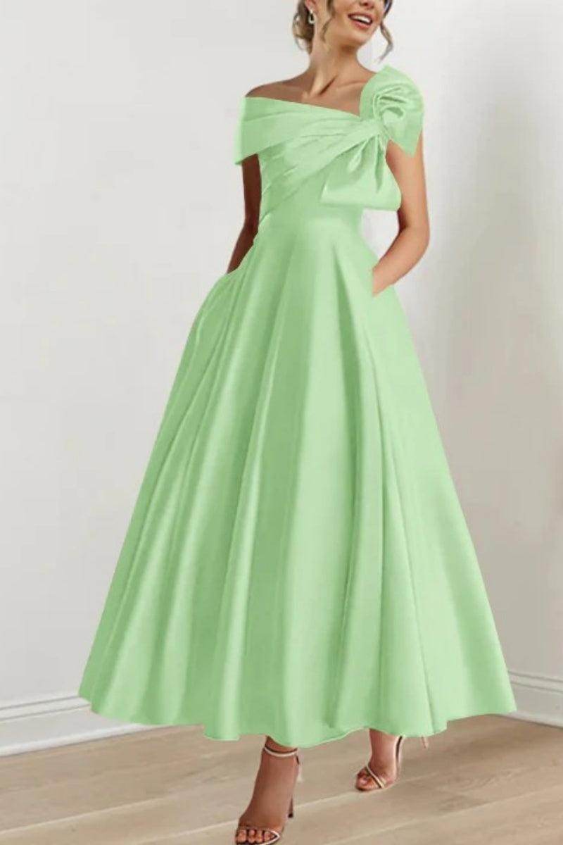 Elegant A Line Off The Shoulder with Bows Mother of the Bride Dress