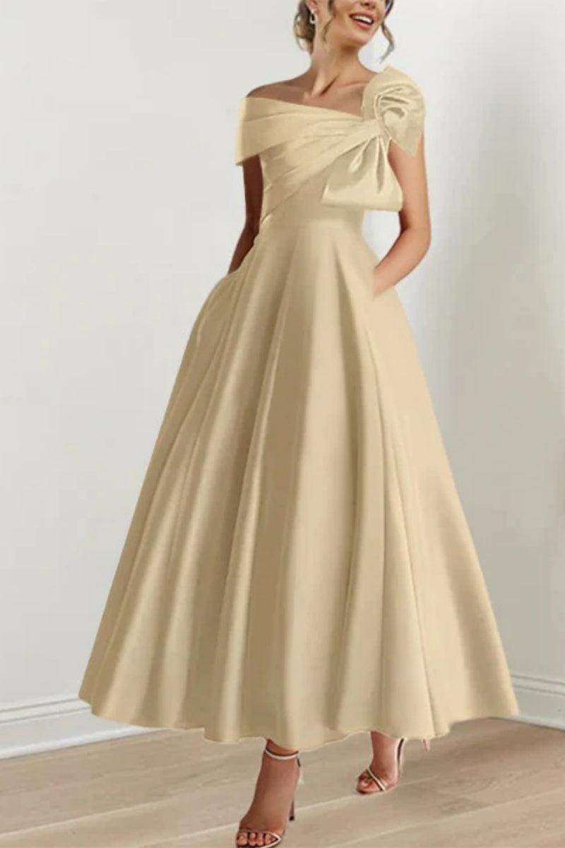 Elegant A Line Off The Shoulder with Bows Mother of the Bride Dress