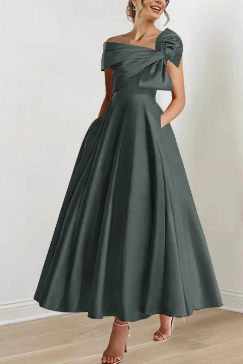 Elegant A Line Off The Shoulder with Bows Mother of the Bride Dress