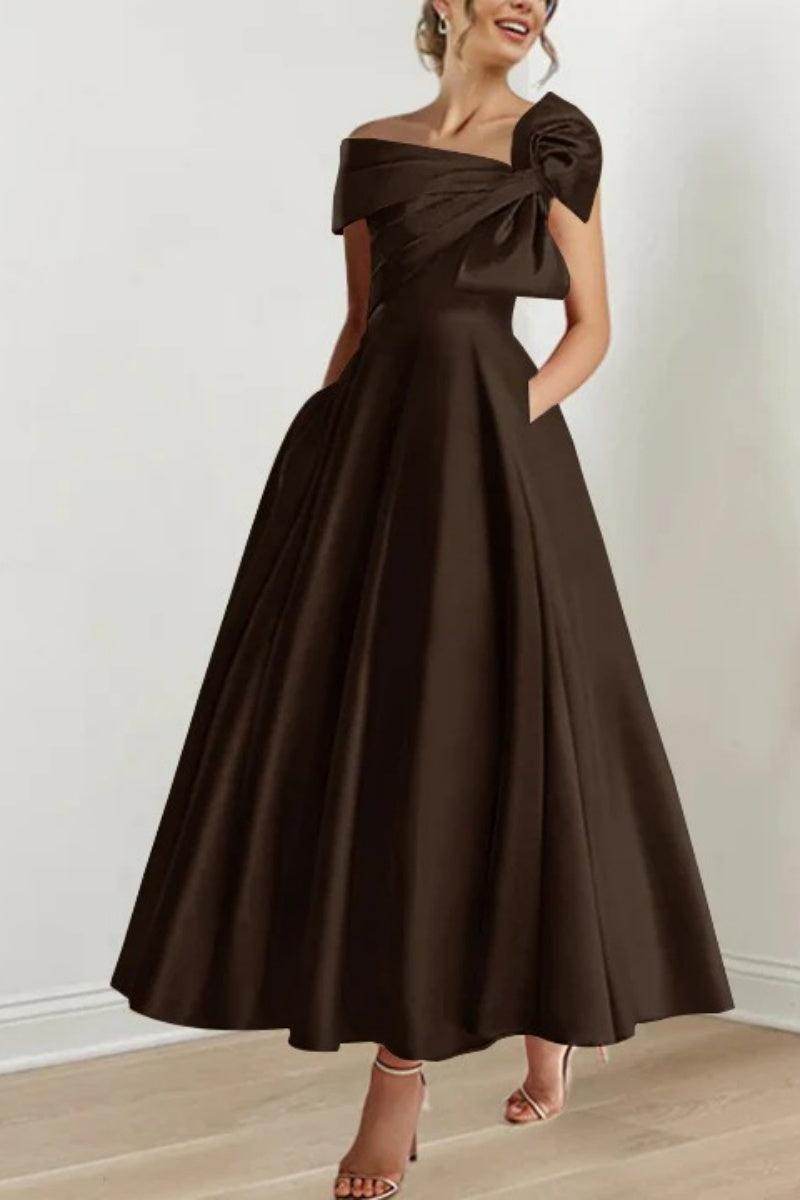 Elegant A Line Off The Shoulder with Bows Mother of the Bride Dress