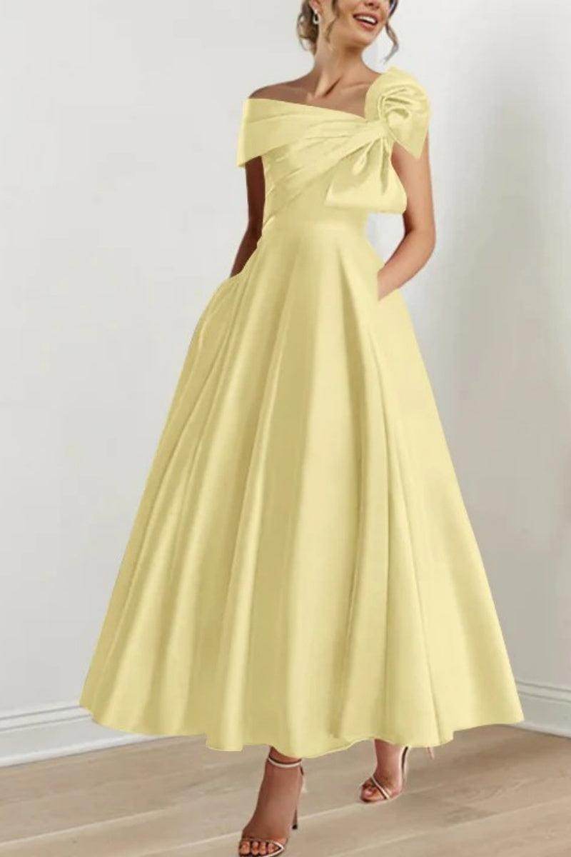 Elegant A Line Off The Shoulder with Bows Mother of the Bride Dress