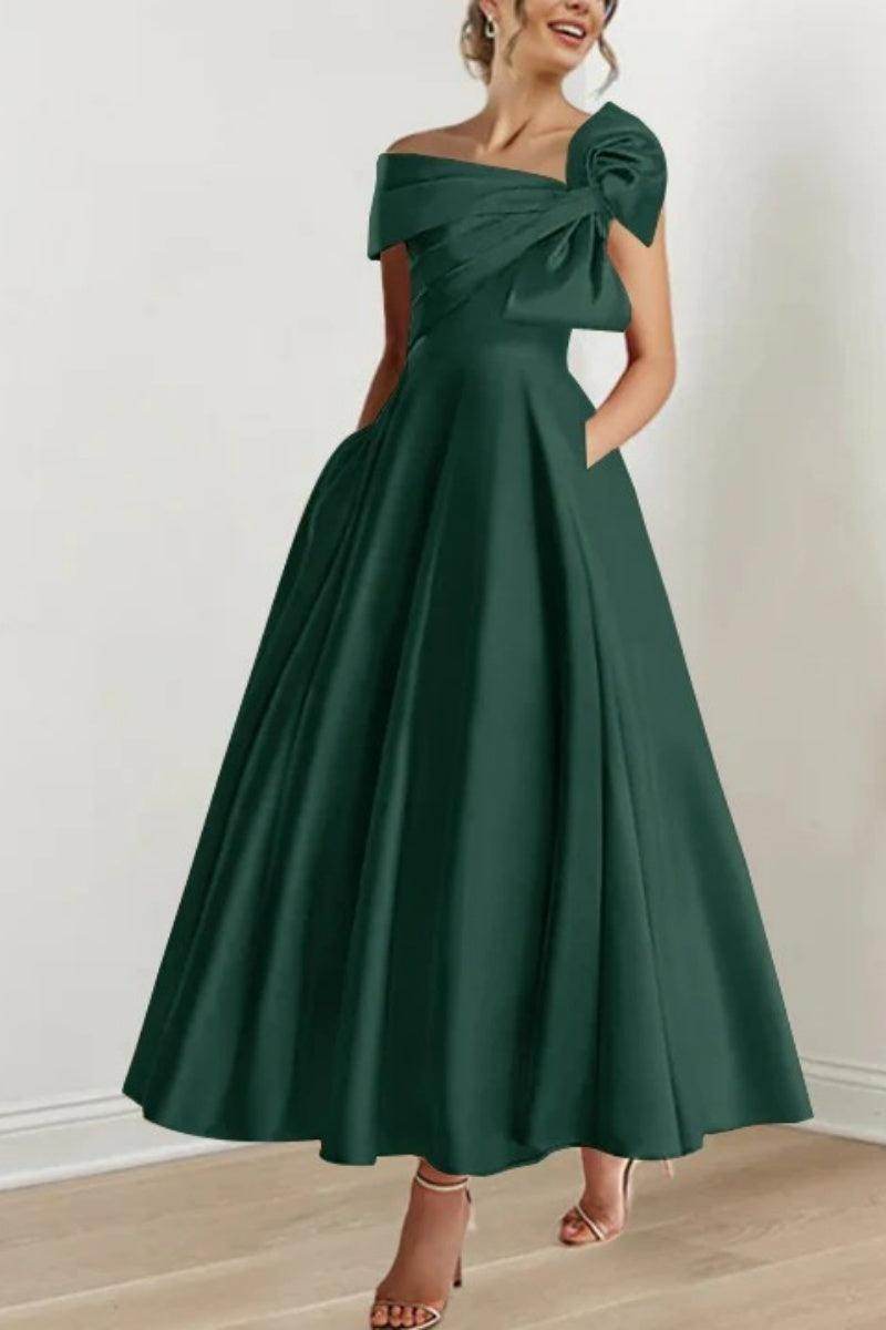 Elegant A Line Off The Shoulder with Bows Mother of the Bride Dress