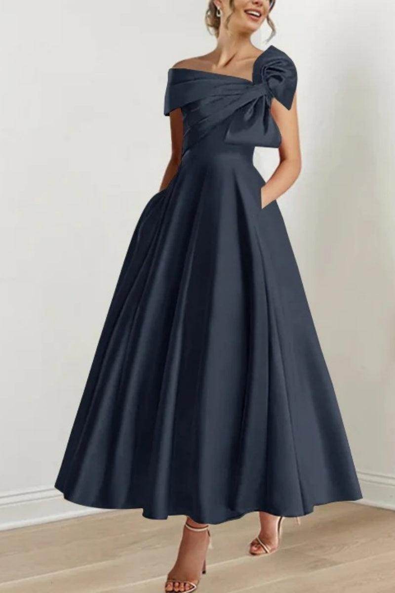 Elegant A Line Off The Shoulder with Bows Mother of the Bride Dress