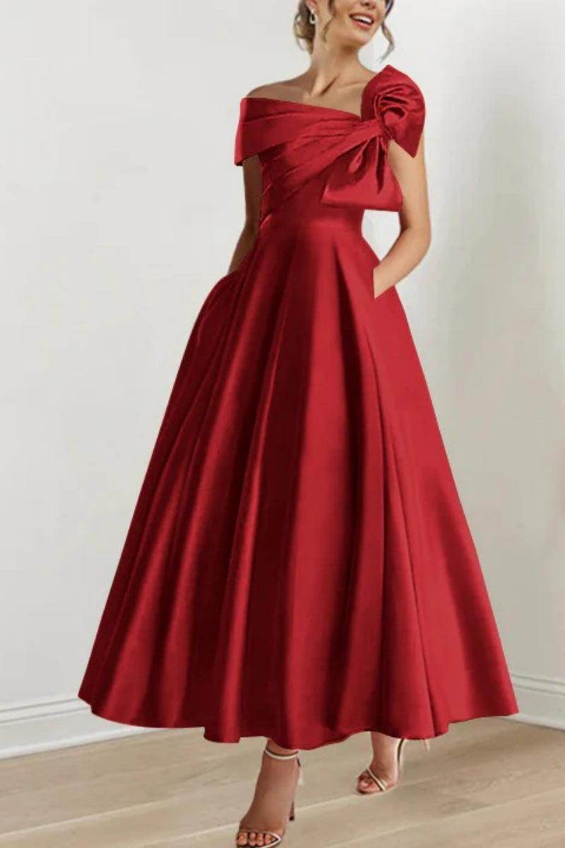 Elegant A Line Off The Shoulder with Bows Mother of the Bride Dress
