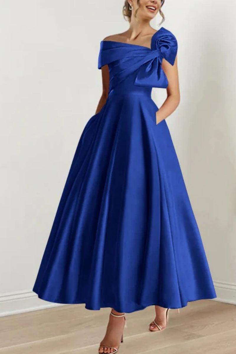 Elegant A Line Off The Shoulder with Bows Mother of the Bride Dress