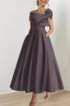 Elegant A Line Off The Shoulder with Bows Mother of the Bride Dress