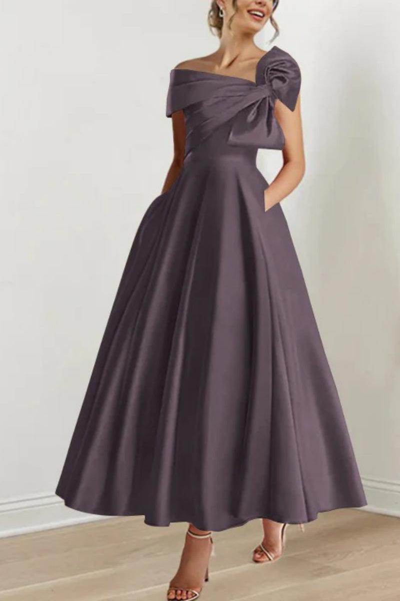 Elegant A Line Off The Shoulder with Bows Mother of the Bride Dress