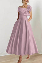 Elegant A Line Off The Shoulder with Bows Mother of the Bride Dress