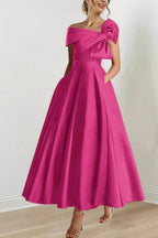 Elegant A Line Off The Shoulder with Bows Mother of the Bride Dress