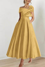 Elegant A Line Off The Shoulder with Bows Mother of the Bride Dress