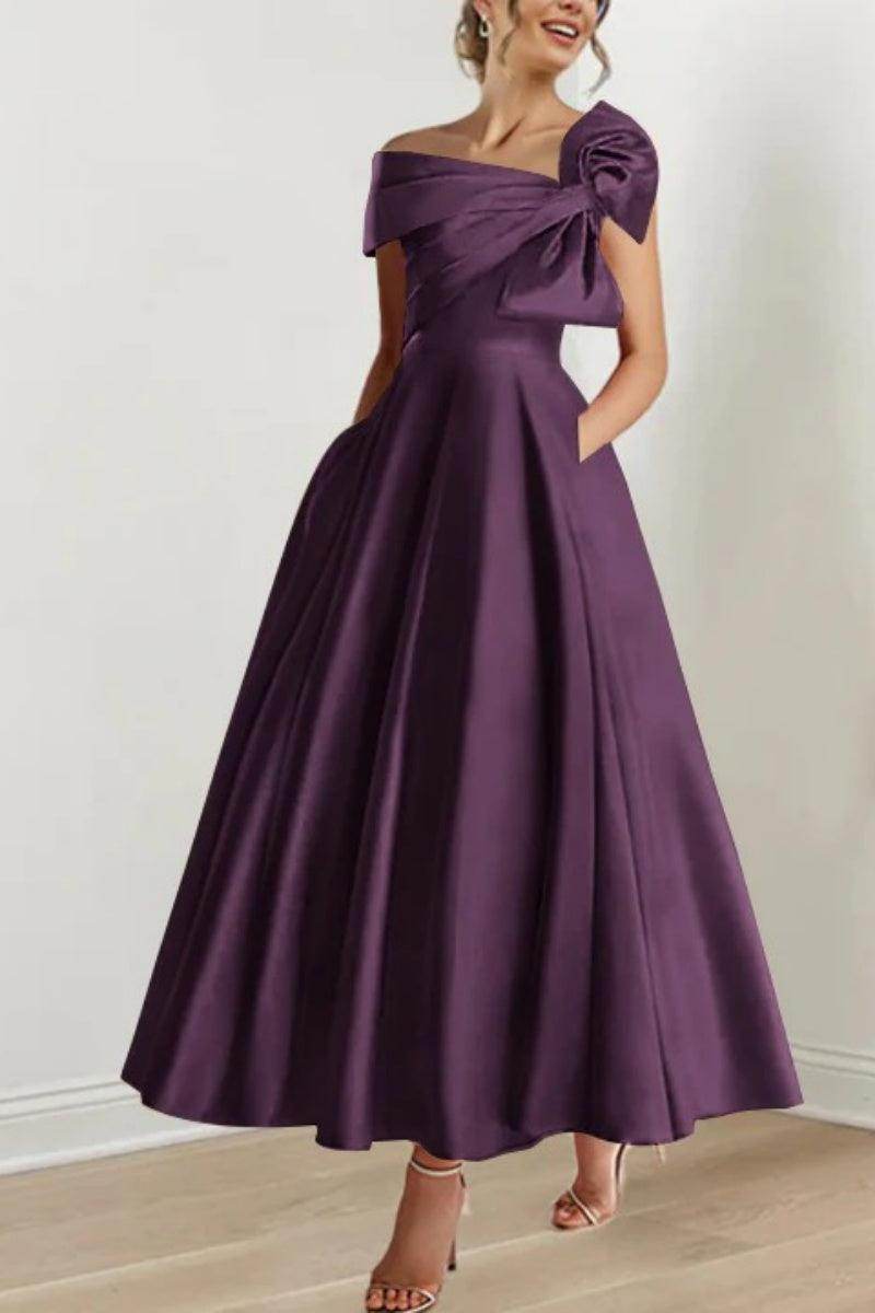 Elegant A Line Off The Shoulder with Bows Mother of the Bride Dress