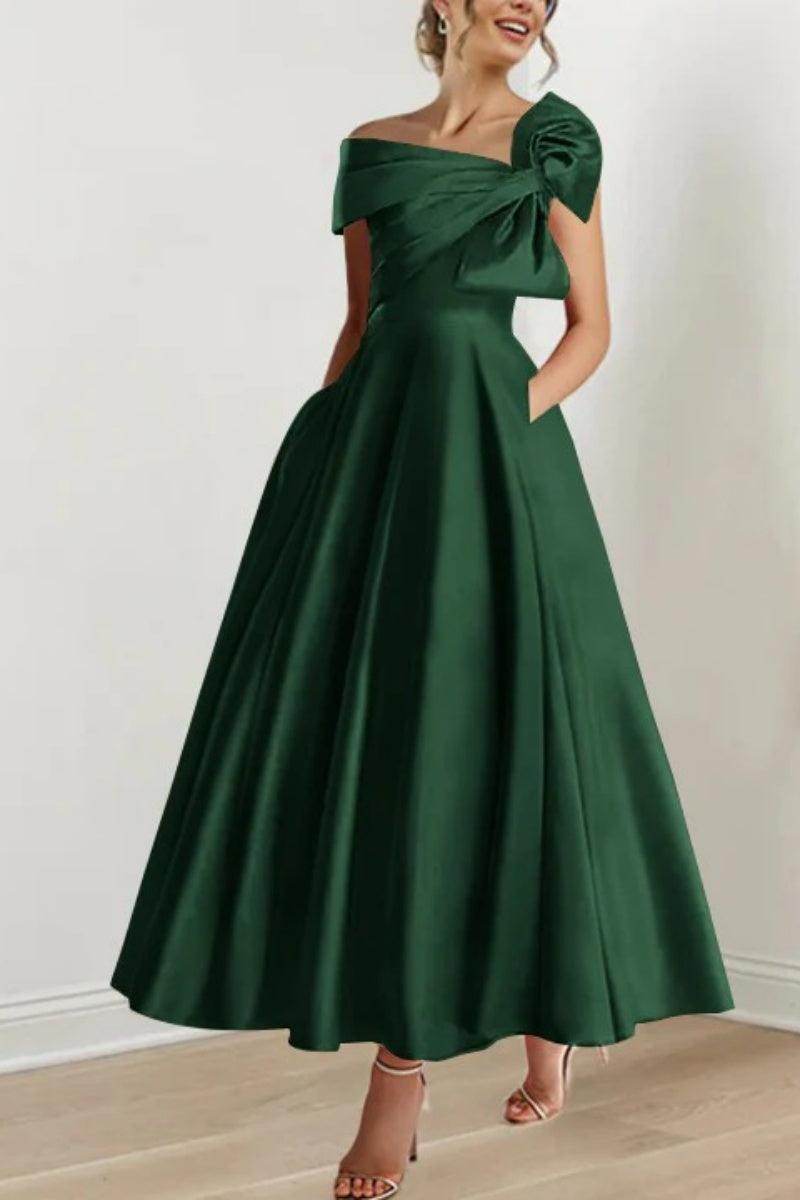 Elegant A Line Off The Shoulder with Bows Mother of the Bride Dress