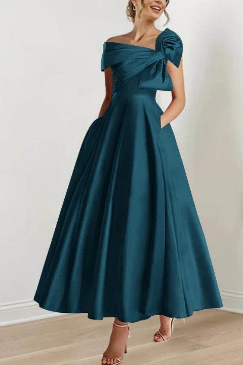 Elegant A Line Off The Shoulder with Bows Mother of the Bride Dress