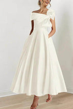 Elegant A Line Off The Shoulder with Bows Mother of the Bride Dress