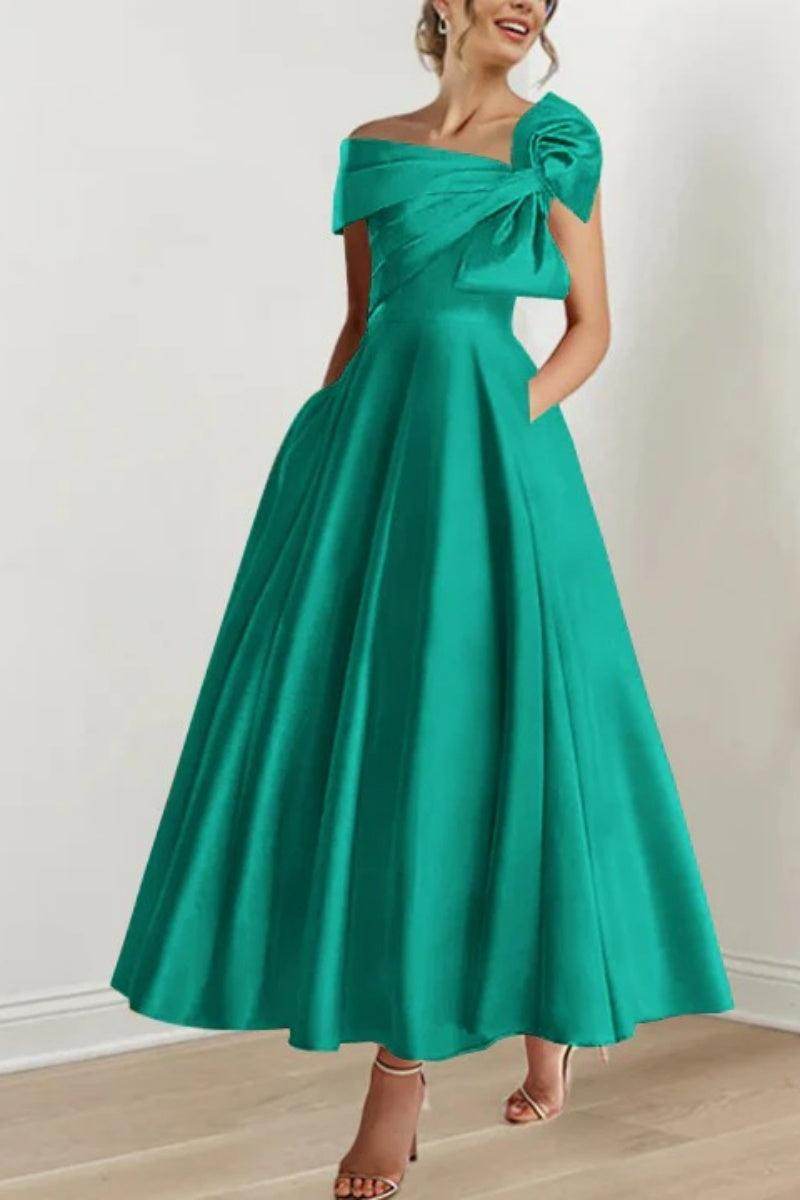 Elegant A Line Off The Shoulder with Bows Mother of the Bride Dress