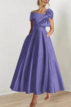 Elegant A Line Off The Shoulder with Bows Mother of the Bride Dress